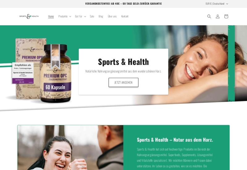 Sports Health Shopware store
